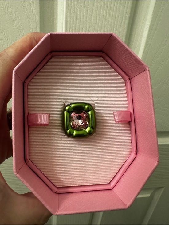Swarovski Jewelry - Swarovski Dulcis Cocktail Ring – Pink Crystal & Green – Size 52 – With Box